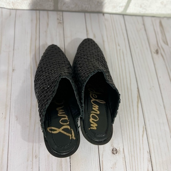 Sam Edelman NEW Karlin Black Woven Leather Mules Size 7.5 - Picture 7 of 10